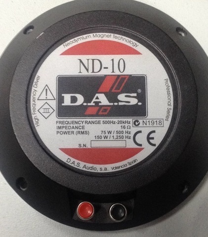 Membrana Agudo DAS  ND-10 (8 ohm)